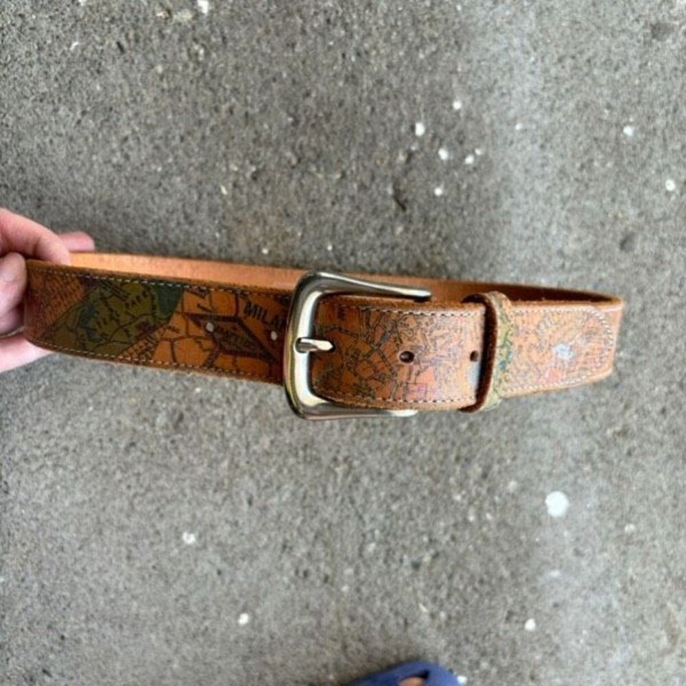 The Limited Size Small Genuine Leather Map Belt